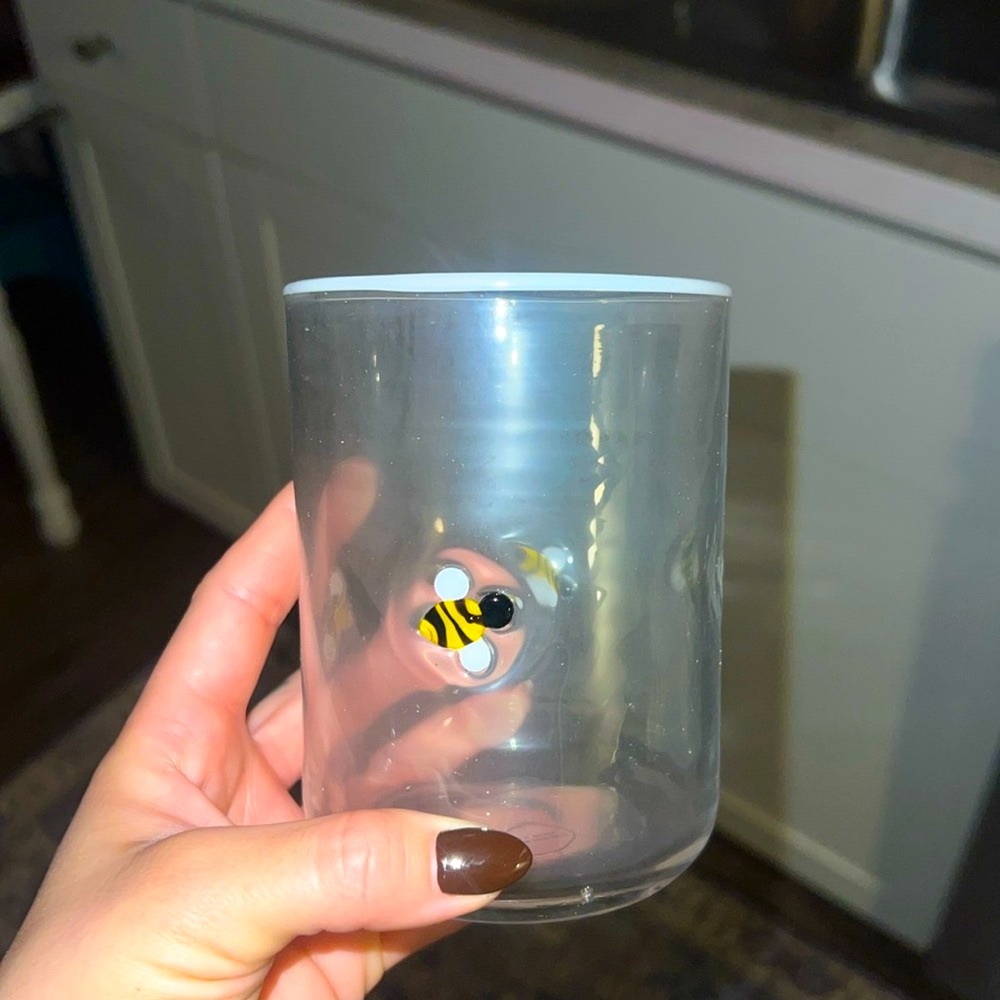 Anthropologie icon juice glasses with bees